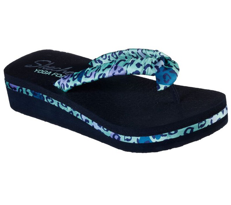 Skechers Vinyasa - Meow Thing - Womens Flip Flops Black/Mint [AU-PT3566]